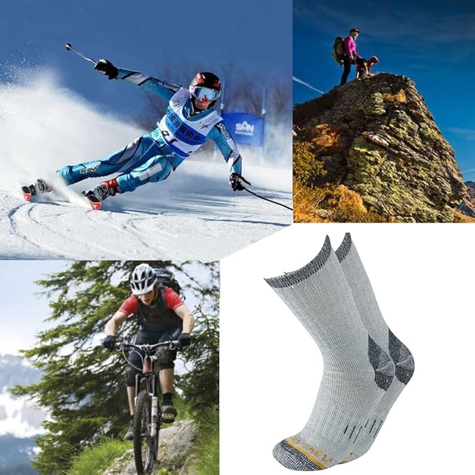 Merino Wool Men Crew Socks Warm Socks Athletic Socks for Men, Suitable for Hiking,Trekking,Camping …
