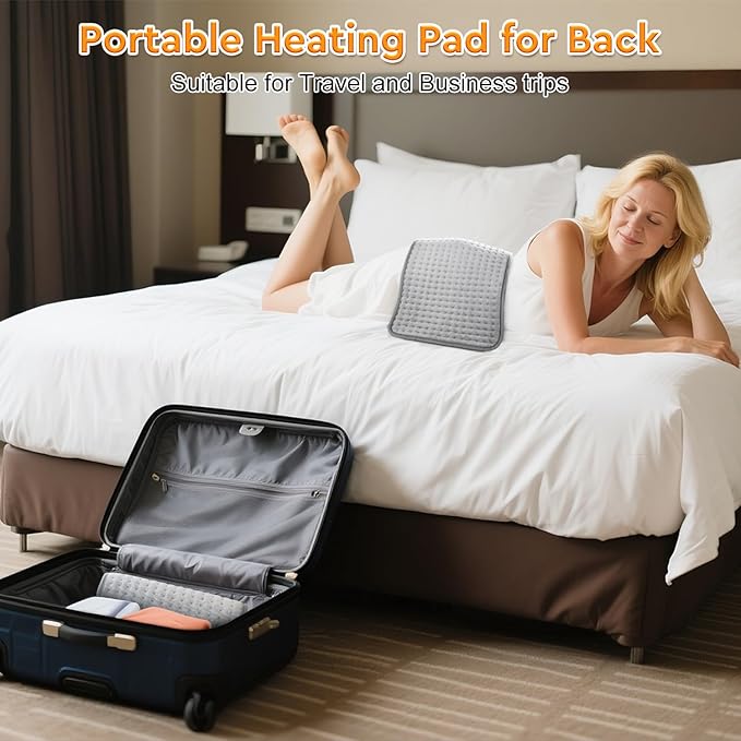Heating Pad for Back Pain & Period Cramps Relief - Birthday Gifts for Women Men Mom Dad, Portable Electric Neck and Shoulder Heating Pads Large, 10 Heat Settings, ETL Certified, 12"x24"