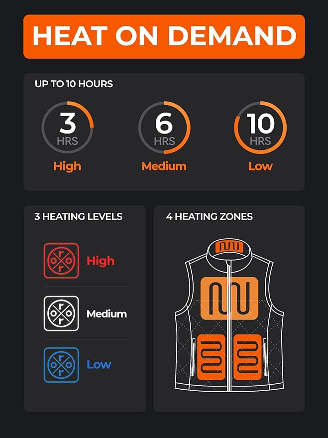 ORORO Men's Heated Quilted Vest with Battery Pack, Lightweight Quilted Heating Vest (Charger Not Included)