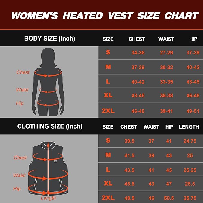 Heated Vest for Women with 12V 10000mAh Battery Pack, Women's Lightweight Electric Heating Vest Liner Winter Outdoor
