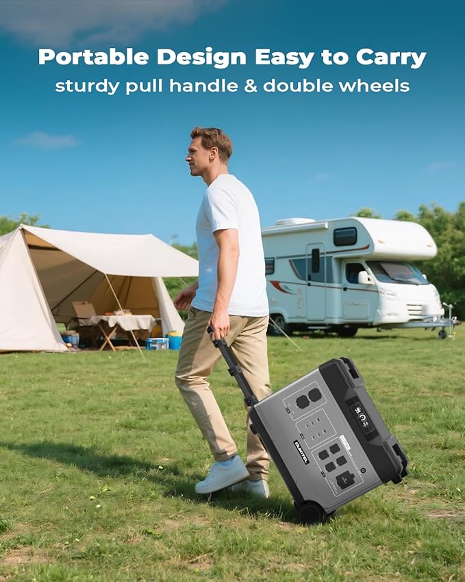 OUKITEL 5120Wh Large Capacity Solar Generator(2025 New),Portable Power Station P5000 Pro With 2*200W Solar Panel, 5 * 3600w AC Output (6000W Surge),1000W MPPT Solar for Emergency, Home Backup, Camping