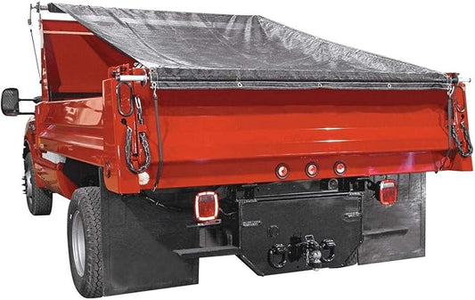 Buyers Products DTR7520 Manual Aluminum Tarp System, 7-1/2 FT x 20 FT Mesh Tarp, Without Deflector, Dump Body Tarp Kit, Dump Trailer Accessories, Dump Body Accessories, Black