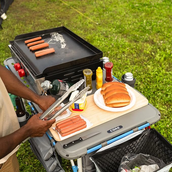 CORE Hanging Organizer | Fits The 4 Foot Outdoor FlexRail Camp & Cook Table | Portable for Beach, Picnic, Backyards, BBQ, Tailgate, Patio, and Party