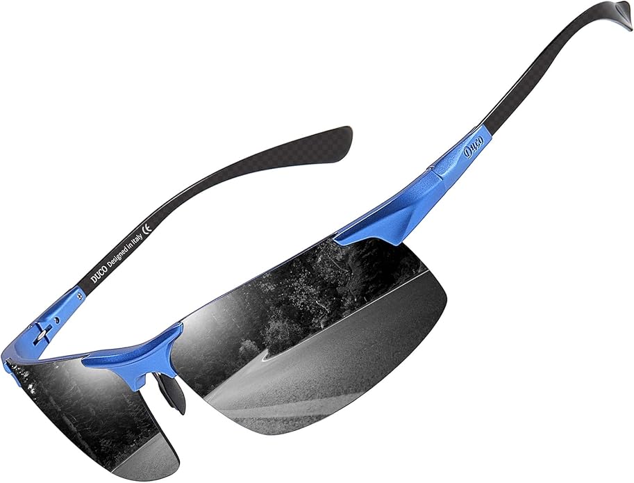 DUCO Mens Sunglasses Polarized Sports Fishing Running Driving Carbon Fiber Sunglasses for Men UV400 Protection DC8277