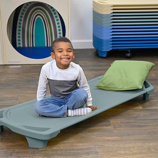 Angeles SpaceLine Cot, Teal Green (Set of 4) – Standard Size 55” by 22” by 5” Standard (Pack of 4) (AFB5735AGN)