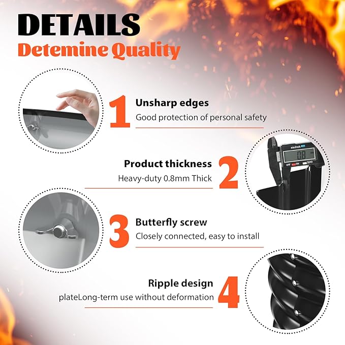32 Inch Round Galvanized Fire Pit Ring/Fire Ring - Foldable and Perfect for Outdoor Gatherings and Campfires in The Yard/Garden/Park/Beach (Black+Gray, 2.7 FT Diameter+1.5 FT Tall)