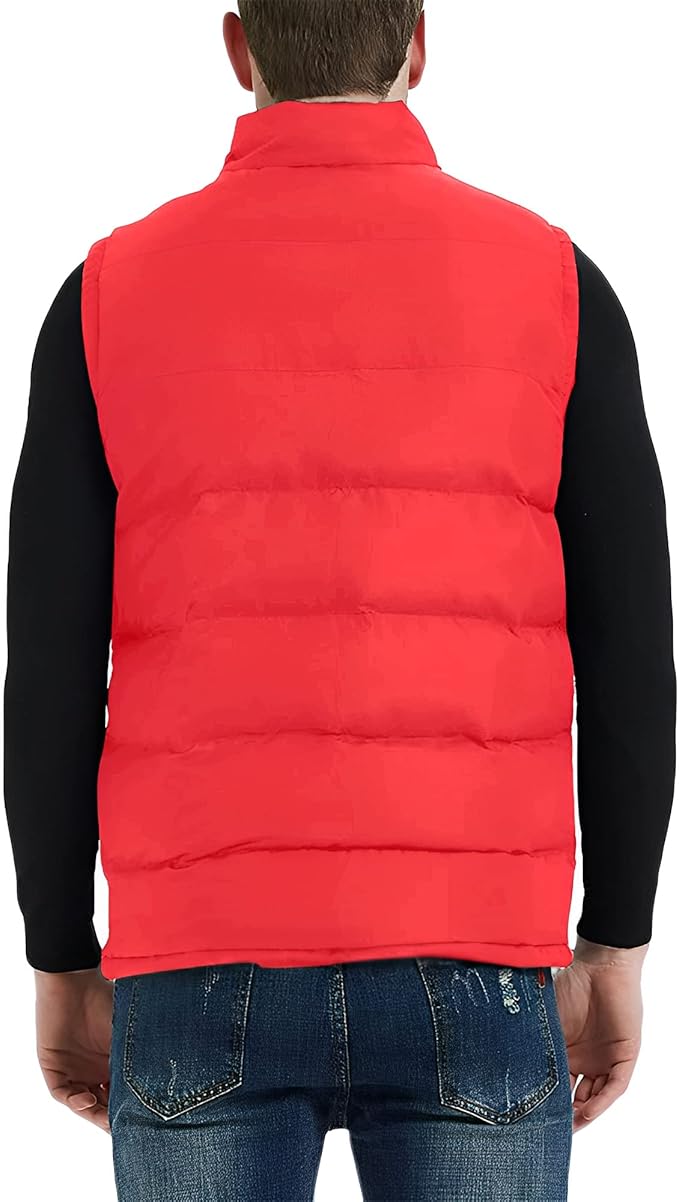 TUVEKE Men's Puffer Vest Water-Resistant winter outdoor Zipper Sleeveless Warm puffey jacket Size M To 3XL(Multicolor)
