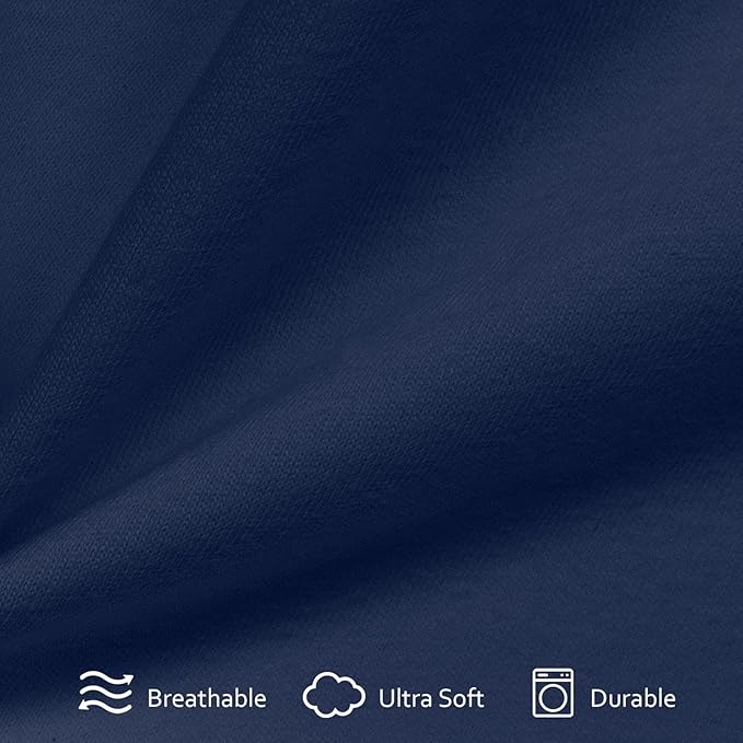 Cot Sheet 31" x 75"(2 Pack), Cot Fitted Sheet Ultra Soft and Breathable Snug Fit for Narrow Twin Mattress/Camp Bunk Beds/RVs Bunk/Guest Beds/Army Cots/Trifold Mattress Navy and Grey, Sheet Only