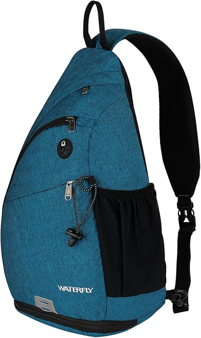 WATERFLY Large Crossbody Sling Bag: Over Shoulder Backpack Daypack Casual Cross Chest Side Pack