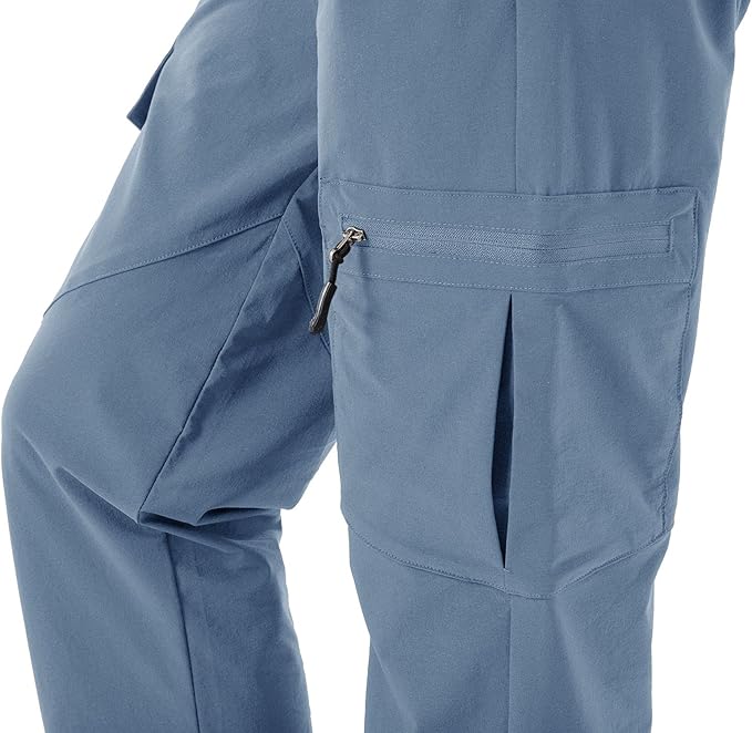 Rdruko Women's Hiking Cargo Pants Water-Resistant Quick Dry UPF 50+ Travel Camping Work Pants Zipper Pockets