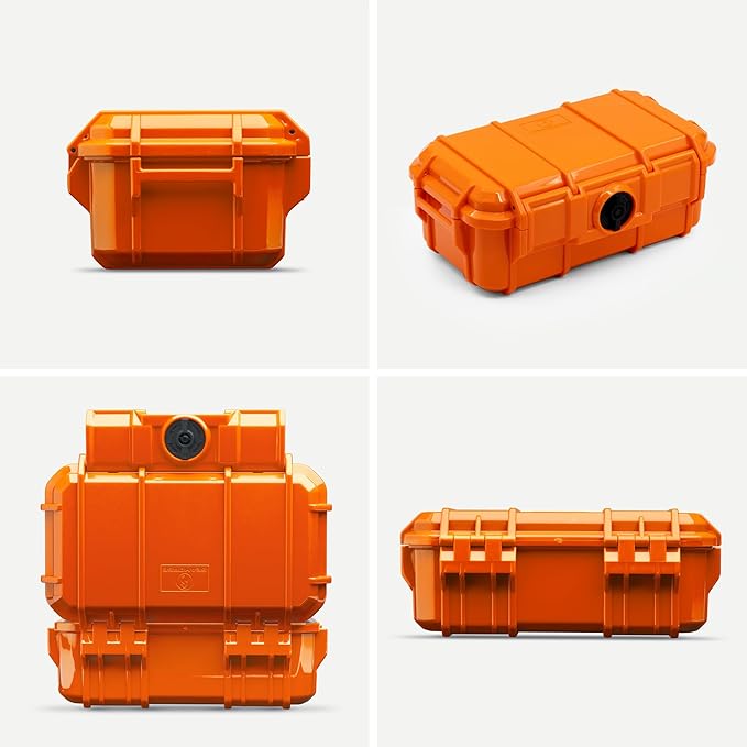 Evergreen 57 Waterproof Dry Box Protective Case - Travel Safe/Mil Spec/USA Made - for Cameras, Phones, Ammo Can, Camping, Hiking, Boating, Water Sports, Knives, & Survival (Orange)