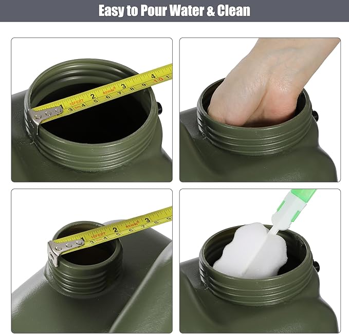 RedSwing 3 Gallon/11L Thickened Portable Water Container with Spigot, Water Storage Carrier for Camping Outdoor Hiking, BPA Free,Green