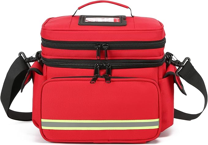 Double Layer Medical Bag Empty First Aid Bag Emergency Trauma Bag Empty, First Responder Organizer for Nurses,Home Health Care, EMT