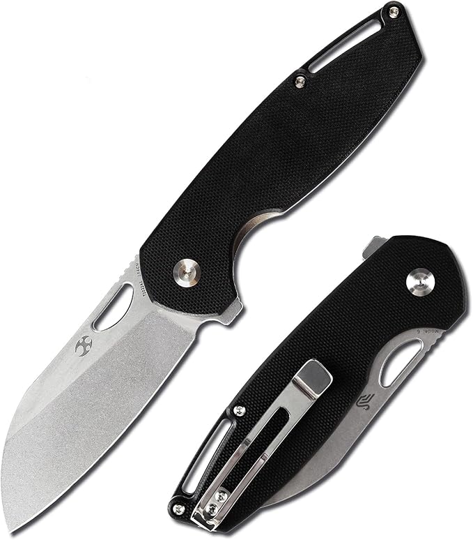 Kansept Model 6 Pocket Folding Knife - 3.1'' 154CM Material with Black G10 Handle - EDC & Camping Folding Knife - T1022A1