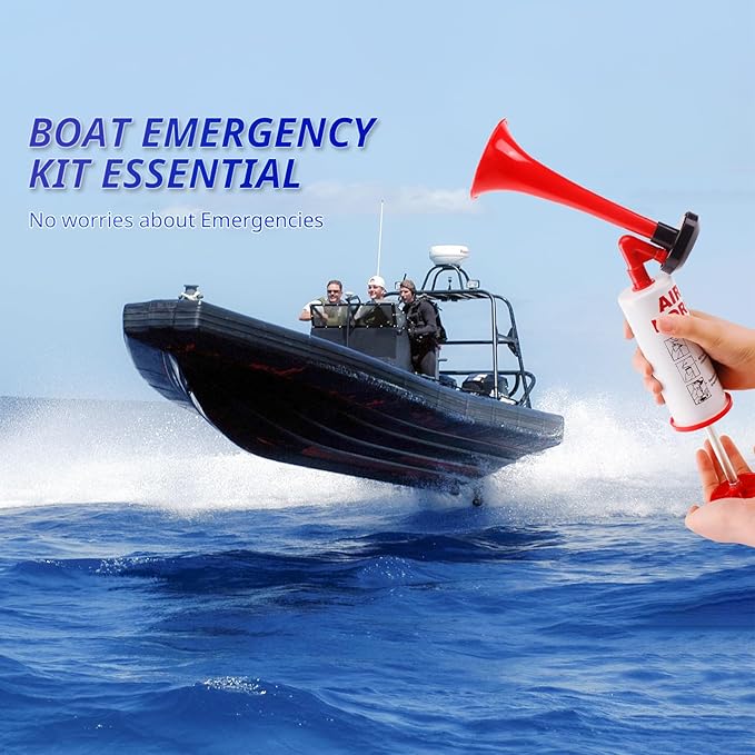 FARBIN Marine and Sports Pump Air Horn, Loud Sound Handheld Signal Boat Horn, Personal Safety Horn Alarm for Boating, Sports Events, Parties, Camping, Aggressive Animals (Handheld horn 2pcs)