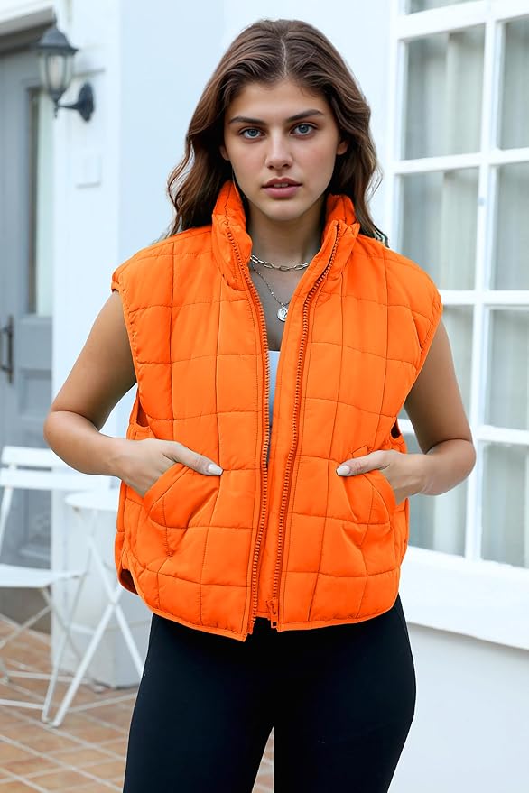 Zeagoo Womens Puffer Vest Ladies Sleeveless Zip Up Outerwear Warm Puffer Lightweight Down all Winter Jackets Coats 2025