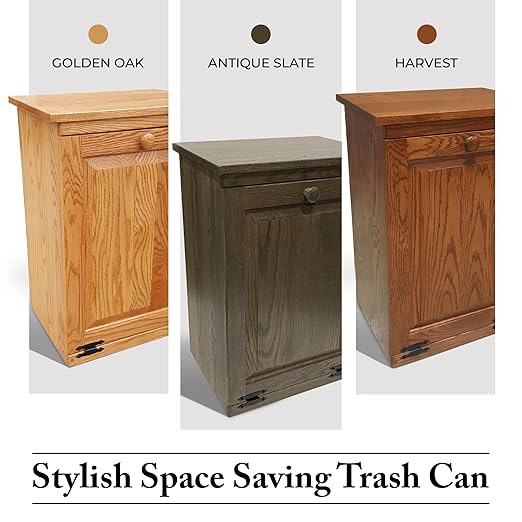Peaceful Classics Tilt Out Trash Cabinet- Amish Handcrafted Wooden Pull Out Cabinet, Decorative Trash Bin for Kitchen, Bedroom, & Home Patio, Laundry Hamper Cabinet, Antique Slate