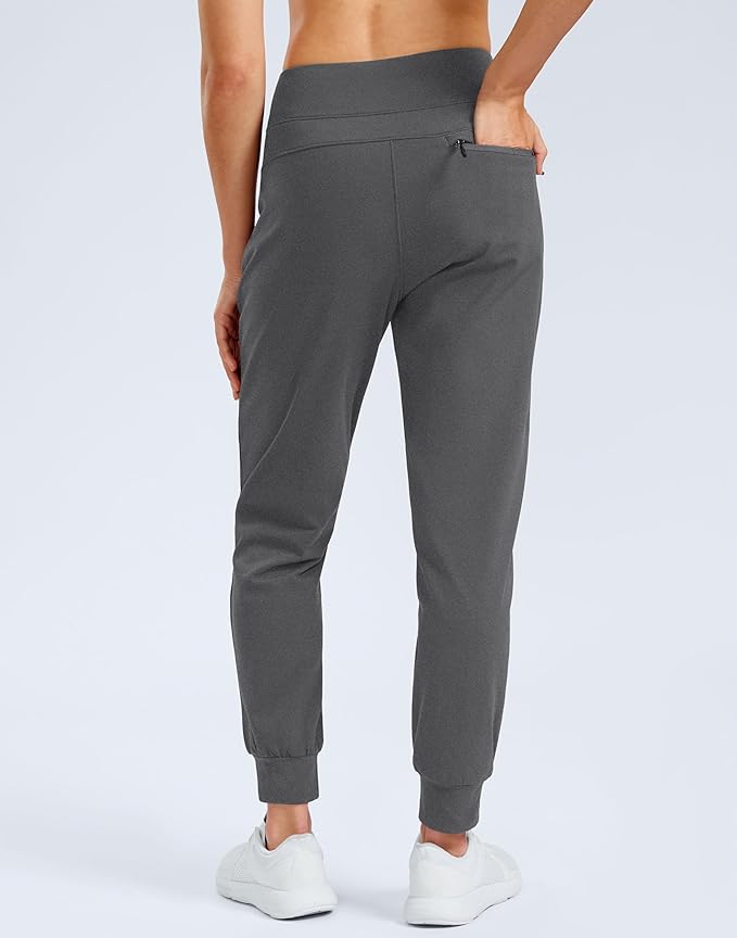 G Gradual Women's Fleece Lined Joggers Water Resistant Hiking Pants High Waisted Winter Thermal Sweatpants 3 Zipper Pockets