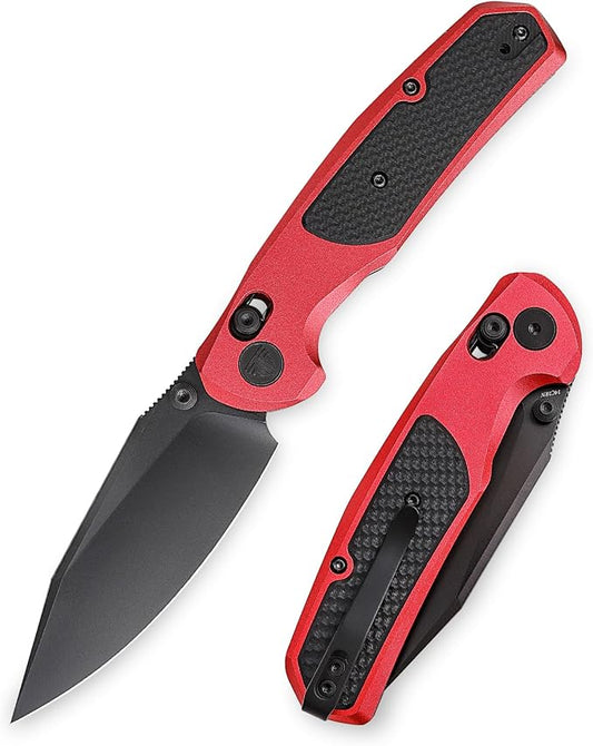 Crossbar Lock Knives,Folding Pocket Knife for Men, Camping EDC Knife with Clip,3.34” 14C28N Steel, Thumb Stud Blade,Aluminium & G10 Handle.Hornet-08R