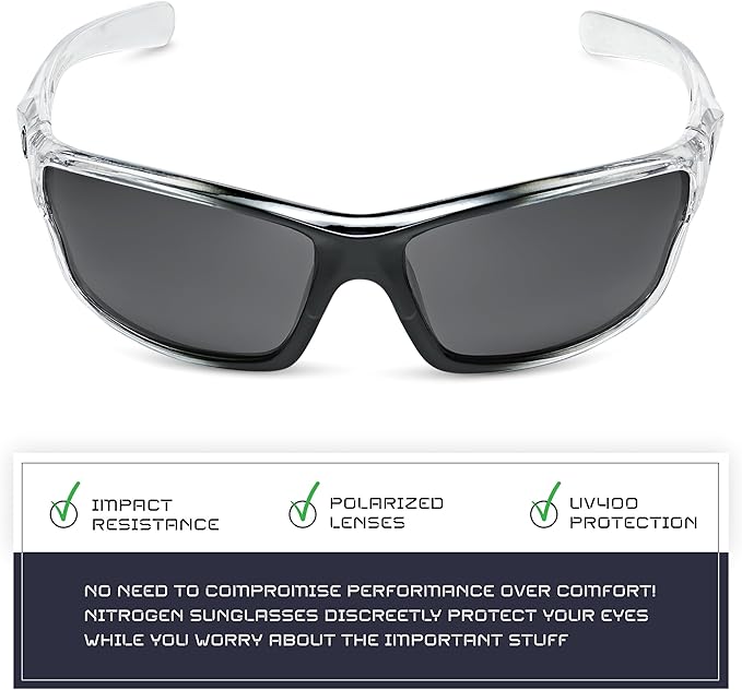 Nitrogen Polarized Wrap Around Sport Sunglasses for Men Women UV400 Driving Fishing Running Sun Glasses