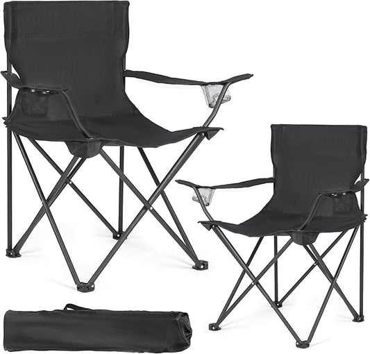 2 Pack Camping Chairs -Lightweight and Supportive Chairs for Adult and Lightweight Individuals - Compact, Durable, and Portable - Ideal for Camping, Hiking, Beach, and Picnics -Carry Bag