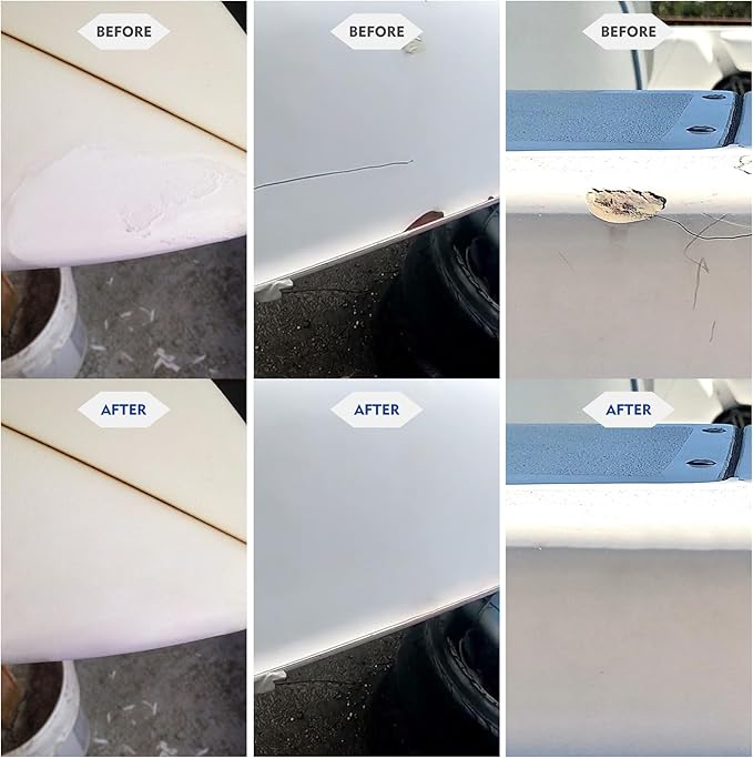Marine Fiberglass Boat Repair Kit, 100ml Gel Coat Repair Kit for Boats, Fiberglass Repair Kit for Boats, Epoxy Resin Glue Filler Fix Scratch, Crack, Hole, Pit, Suitable for Porcelain Acrylic(White)