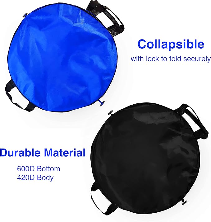 33 Gallon Capacity Large Durable Waterproof Combo pop up Recycle and Trash Collapsible Garbage containers, cans with Zipper Cover Great for Outdoor Indoor use -Camping, Party, Backyard, Beach
