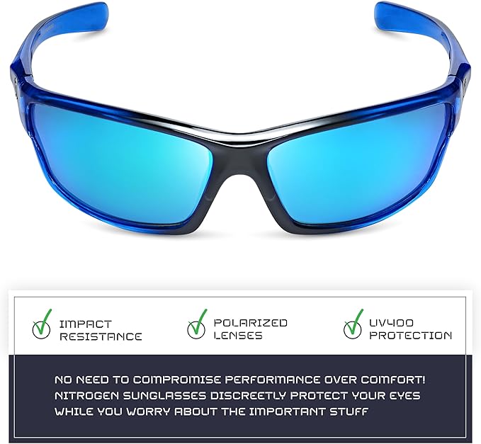 Nitrogen Polarized Wrap Around Sport Sunglasses for Men Women UV400 Driving Fishing Running Sun Glasses