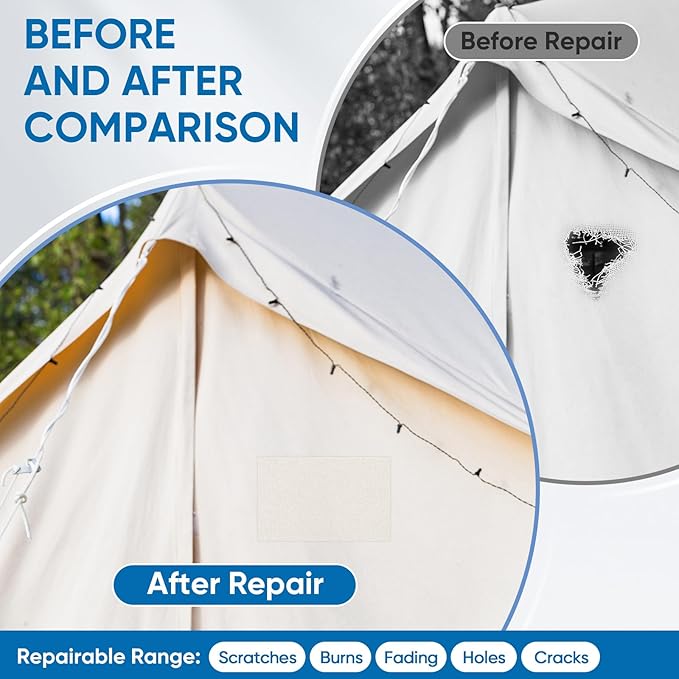 Oversized Canvas Patch 16 "x31, Self-Adhesive Waterproof Canvas Patch Set for Repairing Tents, Couch, Boat Covers, Camping Chairs, Awnings, Car Seats.(Gray)