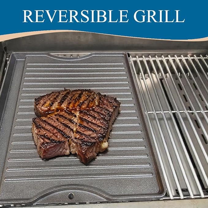 CA122A (1-Pack) 15" X 12.8" Cast Iron Griddle Replacement for Broil King 9453-54, 9453-57, 9453-64, 9865-54, 9453-67, Broil-Mate, Silver Chef, Sterling Gas Grill