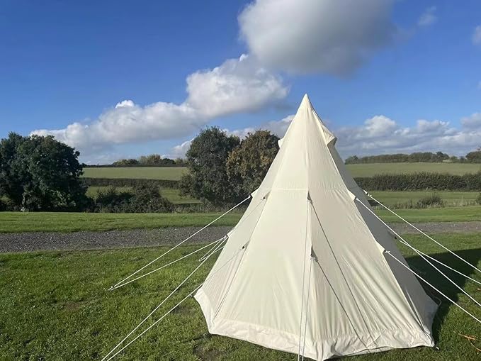 4 Season 9.85ft Tent,Ideal for Family Camping, Hiking,Canvas Tent with Aluminum Pole. Support Camouflage Fabric Customization