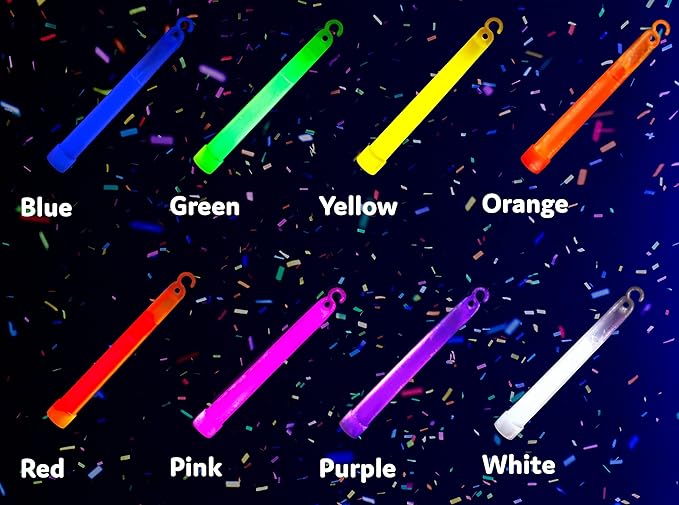 PartySticks Glow Sticks Party Supplies for Kids and Adults (50pk Assorted) - 6 Inch Bulk Glow Light Up Sticks Party Favors, Glow in the Dark Party Decorations, Waterproof Nontoxic Glow Necklaces