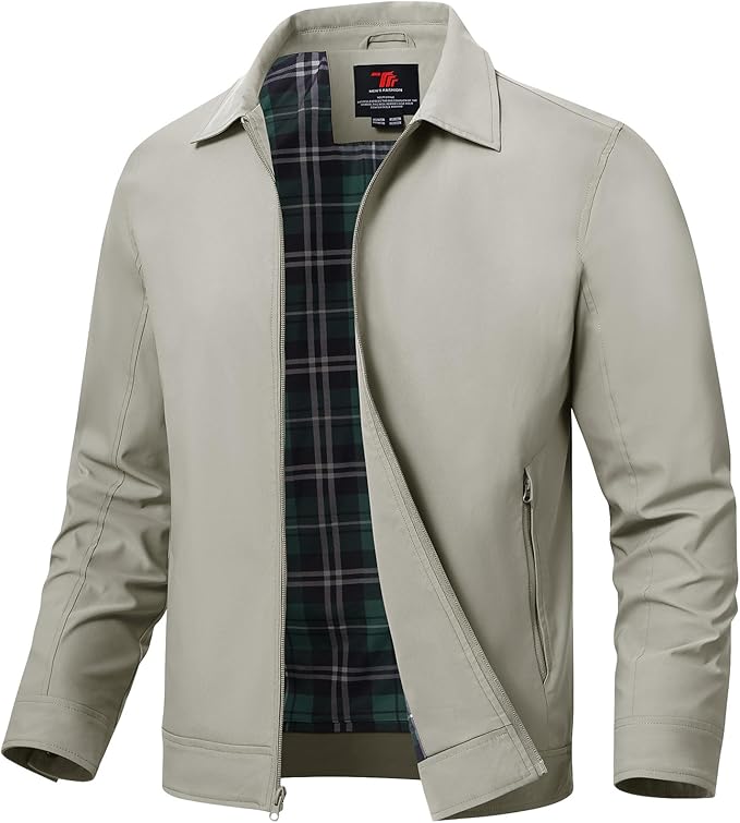 TBMPOY Men's Lightweight Jackets Casual Windbreaker Stylish Light Fall Spring Golf Work Dress Business