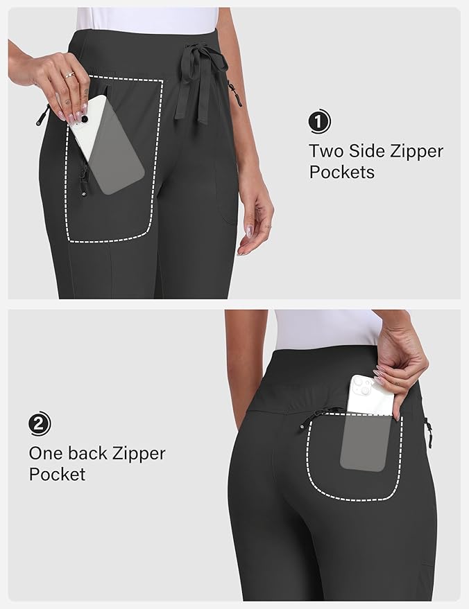 MoFiz Women's Hiking Pants Lightweight Outdoor Quick Dry Travel Joggers Water Resistant Athletic Pants Zipper Pockets