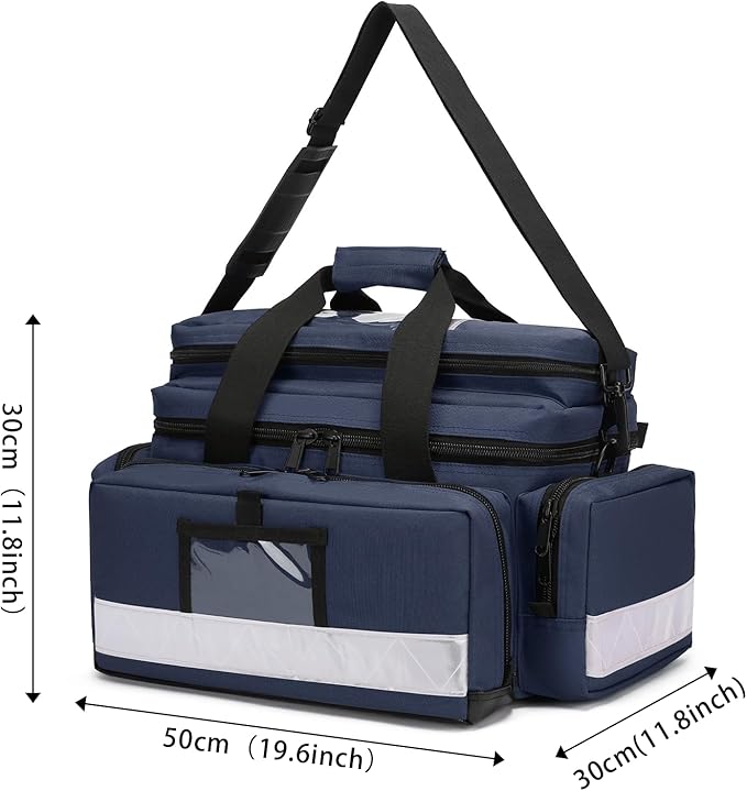 First Aid Bag Empty Medical Bag with Detachable Dividers First Aid Kit Organizer for Nurses,Home Health Care, EMT