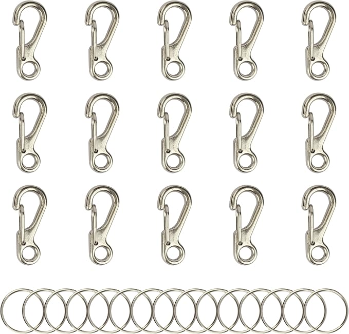 SWATOM Small Mini Carabiner Clip Tiny Spring Snap Hook Keychains Micro Carabiners for Paracord EDC Alloy Key Rings Outdoor Hiking Fishing Camping Backpack Accessories