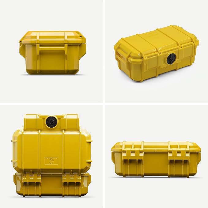 Evergreen 57 Waterproof Dry Box Protective Case - Travel Safe/Mil Spec/USA Made - for Cameras, Phones, Ammo Can, Camping, Hiking, Boating, Water Sports, Knives, & Survival (Yellow)