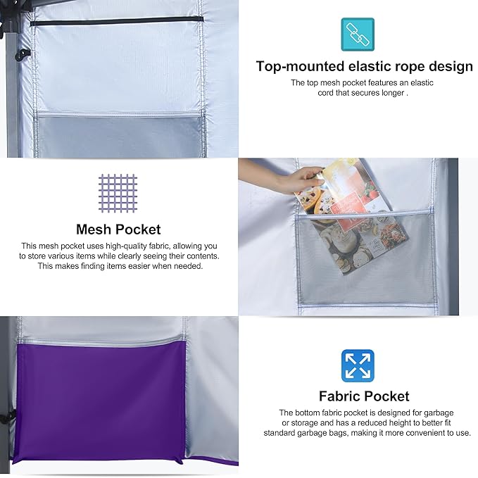 ABCCANOPY Pop Up Canopy with Sidewall,10x10 Outdoor Canopy Tent with Storage Sidewall for Commercial Events with 4 Weights (Purple)