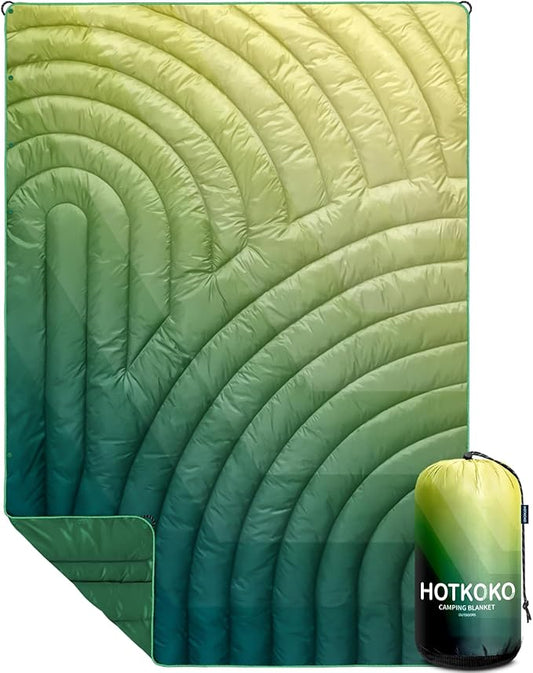 Mini Camping Blanket, Lightweight Down Alternative Puffy Blanket Packable Outdoor Blanket for Camping, Traveling, Stadium, Hiking, Picnics