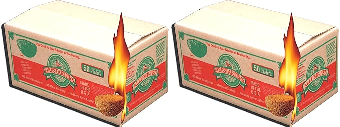 N50VBOX Firestarters Box of Fire-Starting Nuggets, 50 Count,Tan- Pack of 2