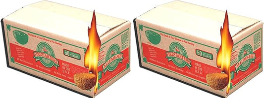 N50VBOX Firestarters Box of Fire-Starting Nuggets, 50 Count,Tan- Pack of 2