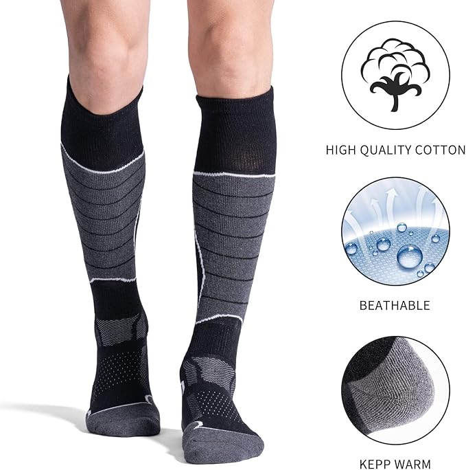 CS CELERSPORT 2/3/4 Pack Ski Socks for Men and Women Skiing, Snowboarding, Winter Performance Socks