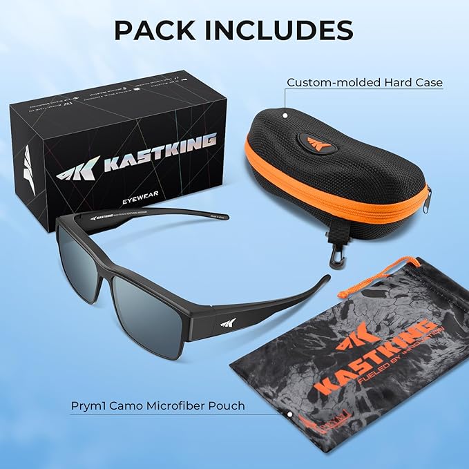KastKing Molino Fit-Over Polarized Sunglasses,UV400 Protection Ultralight Wraparound Fishing Sports Sunglasses, TAC Lenses