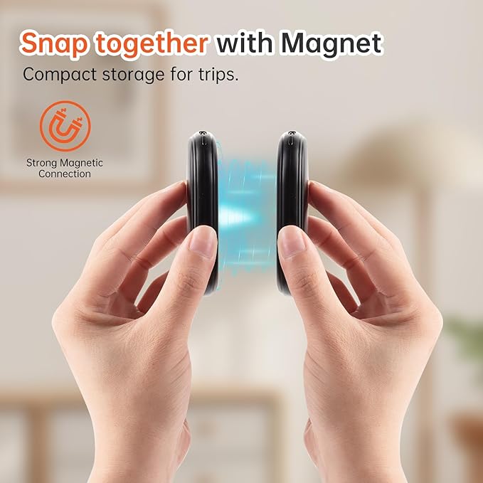 Magnetic Hand Warmers Rechargeable 2 Pack AI Smart Chips 3 Heat Settings Fast Heating, Portable Pocket Heater, Up to 8Hrs Warmth, Travel Essentials for Outdoor Camping, Gifts for Women Men