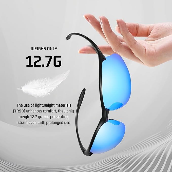 SUNGAIT Ultra-light Sports Sunglasses Rimless Polarized Sun Glasses for Men Fishing Running UV400 Protection