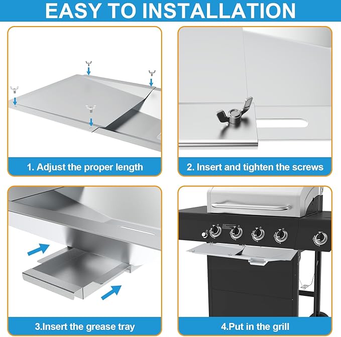 Universal Grease Tray with Catch Pan for Nexgrill Replacement Parts 720-0830H 720-0882A, Charbroil, Dyna Glo, Kenmore, Expect Grill, Drip Pan for 3/4/5 Burner Gas Grill