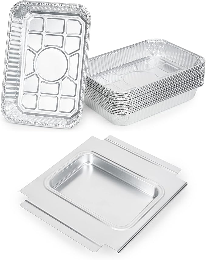 Stanbroil Grill Drip Pan with 15-Pack Foil Liners for Weber Q200 Q300 Q220 Q240 Q2000 Q3000 Q320 Q3200 Series Gas Grill, Replacement Part for Weber 80580 41877