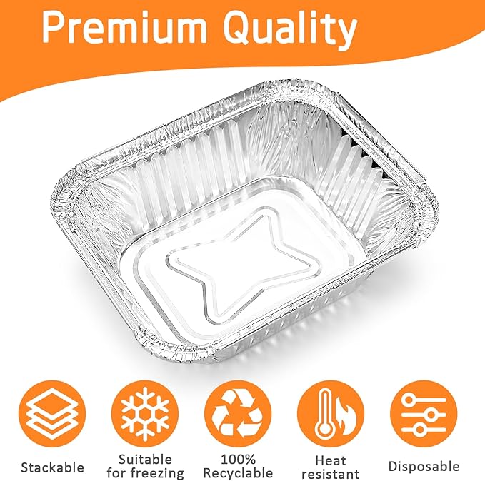 Uniflasy 20 Pack Drip Pan Liner Compatible with Napoleon Grills 62007, Grease Tray for Prestige I/II/V, Prestige PRO, Rogue, Mirage, Ultra Chef, Disposable Aluminum Foil Pan Replacement