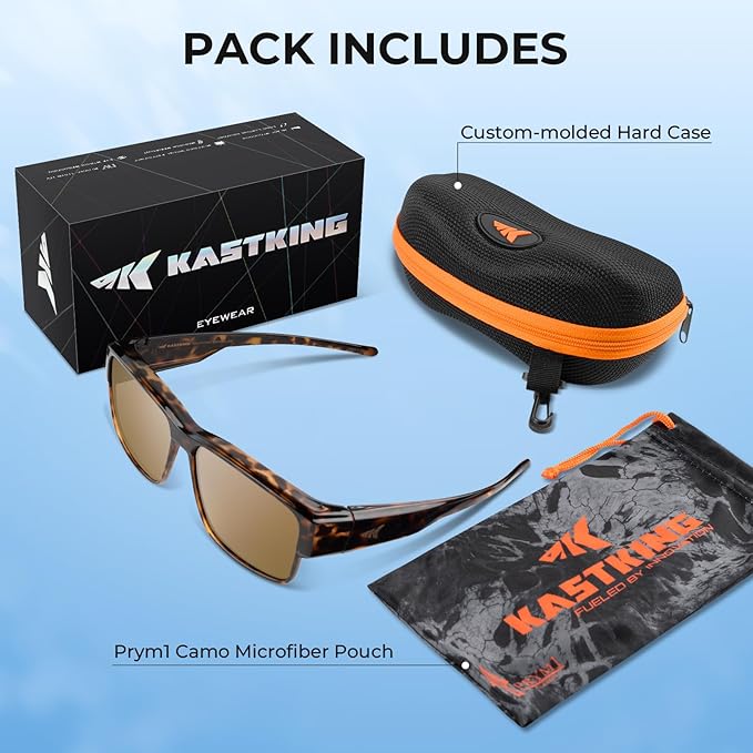 KastKing Molino Fit-Over Polarized Sunglasses,UV400 Protection Ultralight Wraparound Fishing Sports Sunglasses, TAC Lenses