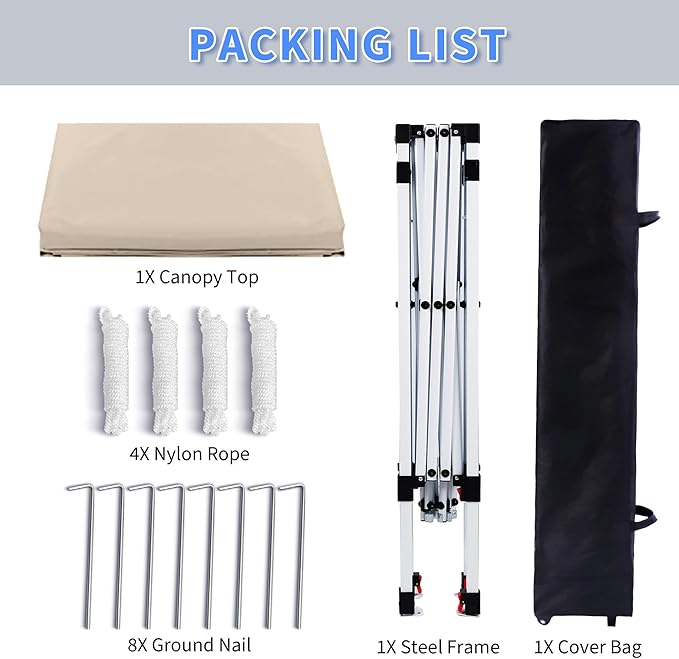 Canopy Tent 8X8 FT,Instant Pop Up Shelter w/Carry Bag,4 Ropes,Adjustable Straight Leg Heights,8X8 FT Top Shelter Tents for Parties,Garden,Commercial Event,Black